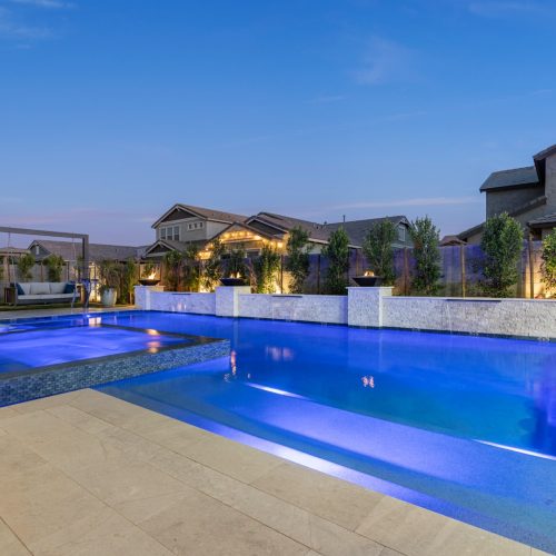 Custom pool and backyard on Bloomfield Way in Gilbert, AZ by Envy Pools