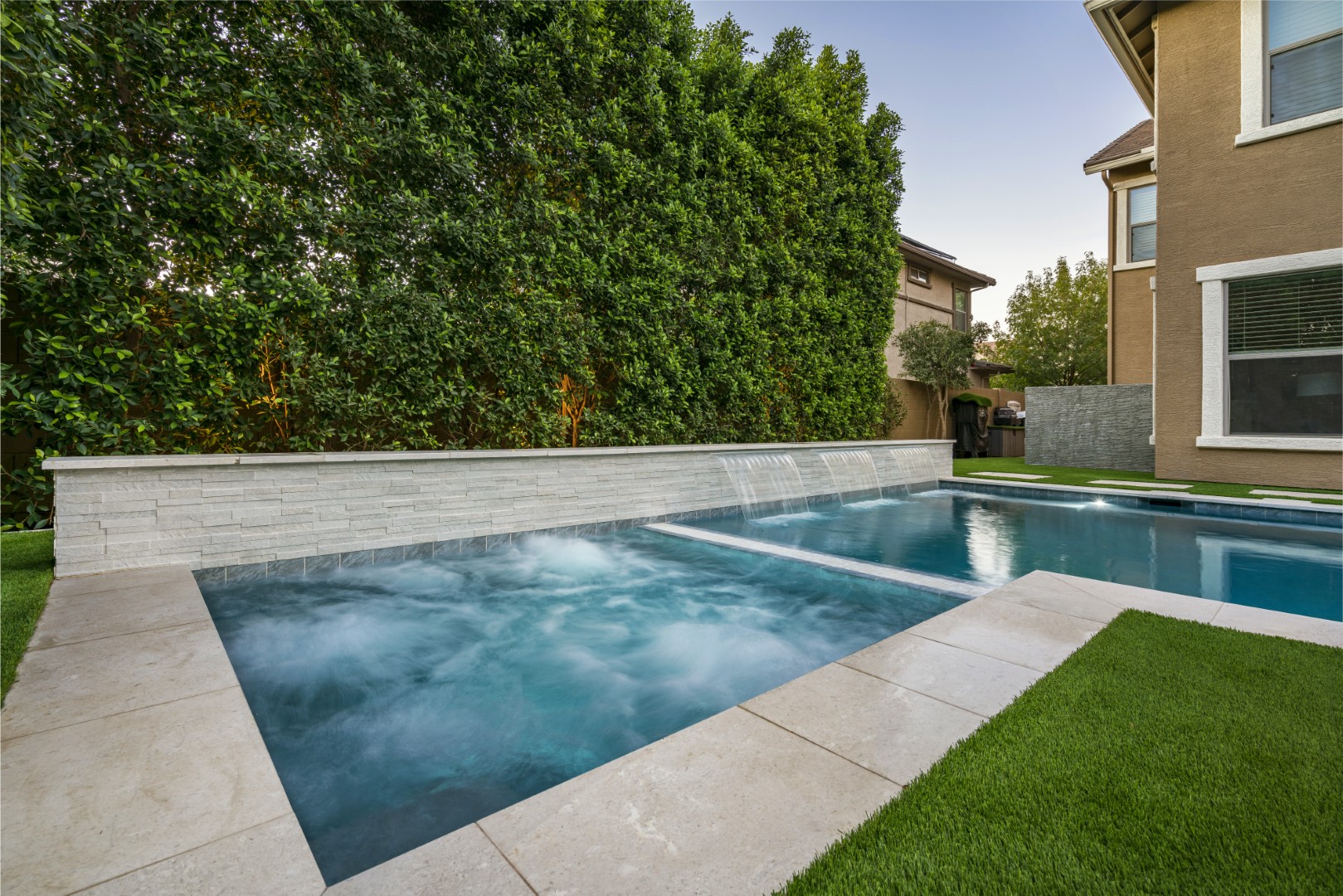 Custom pool and backyard design on Amber Lane in Gilbert, AZ by Envy Pools