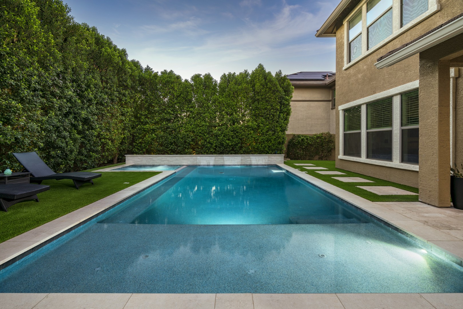 Custom pool and backyard design on Amber Lane in Gilbert, AZ by Envy Pools