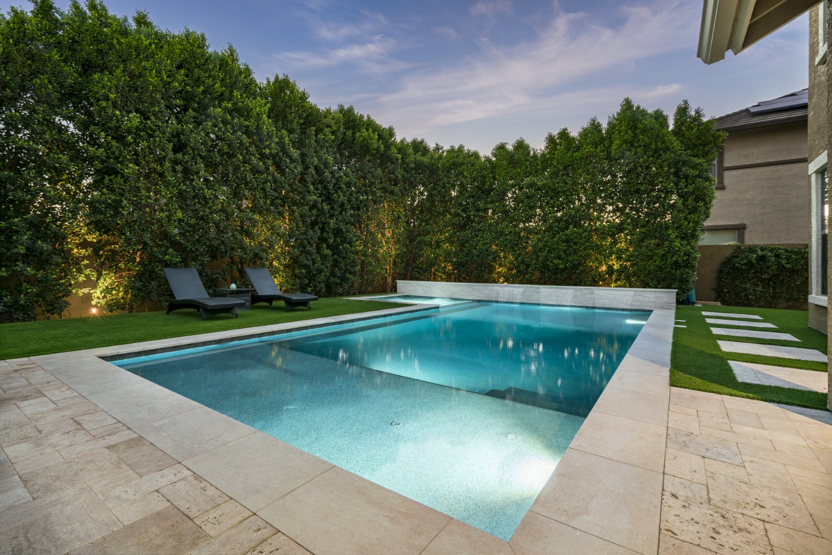 Custom pool and backyard design on Amber Lane in Gilbert, AZ by Envy Pools